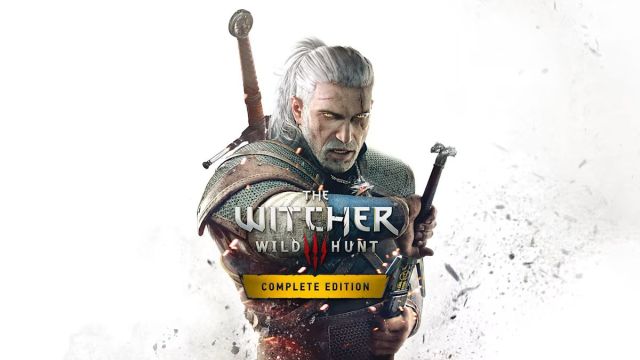 The title screen to the Witcher 3 game