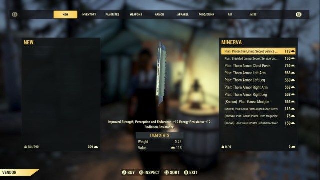 Fallout 76 Minerva Sale Items