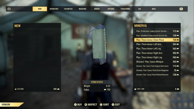 Fallout 76 Thorn Armor Plans