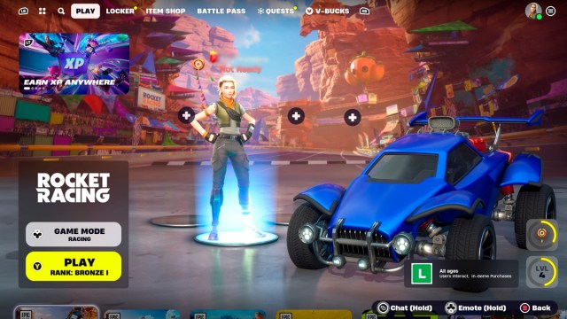 Fortnite Rocket Racing Lobby