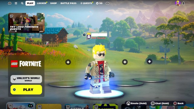 LEGO Fortnite lobby screen