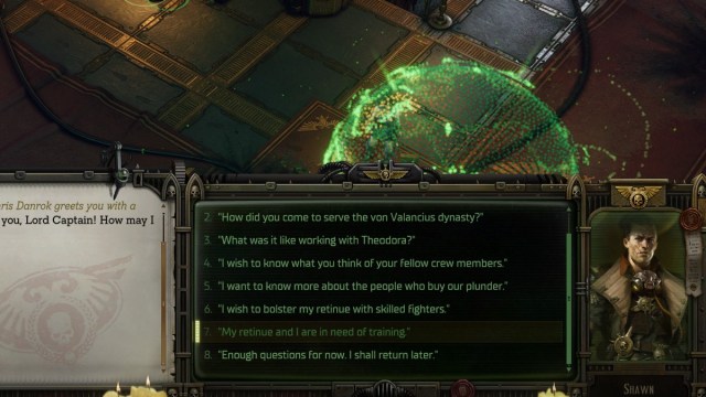 Warhammer 40K: Rogue Trader Respec Dialogue Option