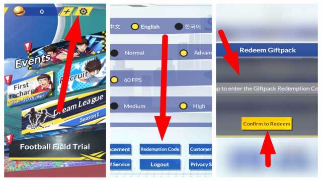 How to redeem codes in Captain Tsubasa: Ace