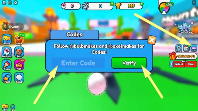 How to redeem codes in Snowball Roll Race