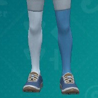 Pokemon Scarlet and Violet screenshot of blue and white bicolor tights.