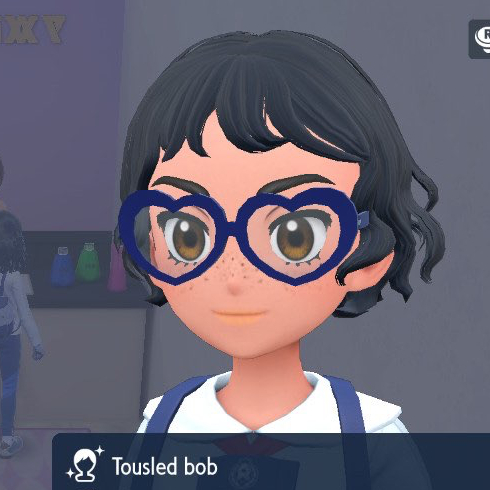 Pokemon Scarlet and Violet screenshot of the tousled bob hairstyle.
