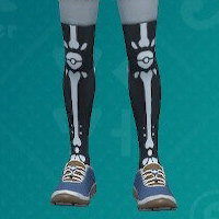 Pokemon Scarlet and Violet screenshot of skeleton themed patterned tights.