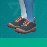 Pokemon Scarlet and Violet screenshot of multicolor running shoes.