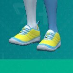 Pokemon Scarlet and Violet screenshot of yellow running shoes.