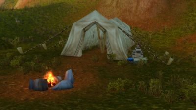 Screenshot of the tent in The Stolen Tome quest in WoW SoD.