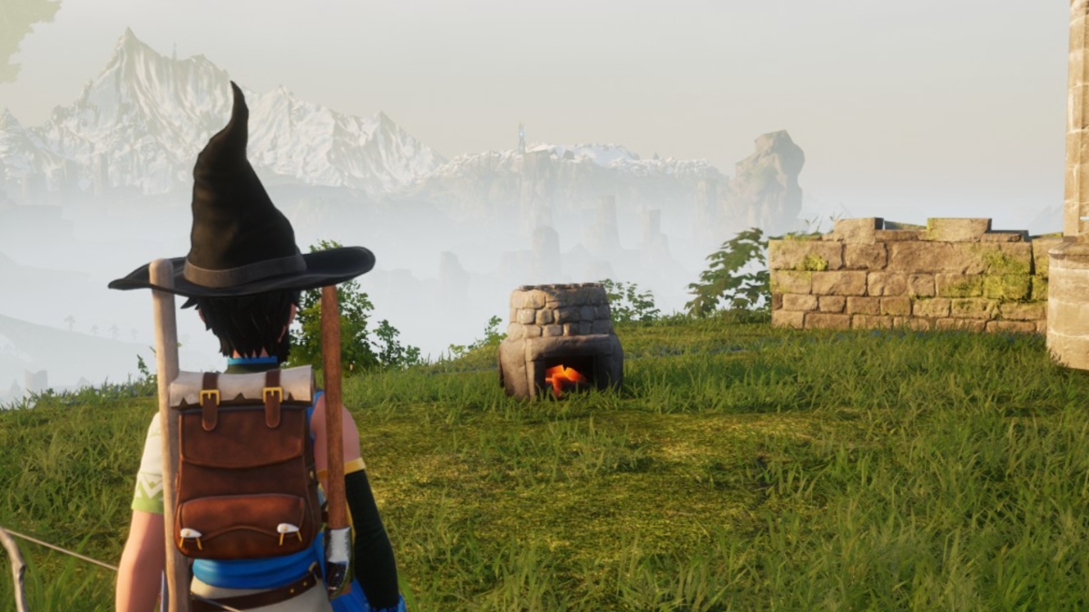 Palworld screenshot of a Primitive Furnace on a player's base