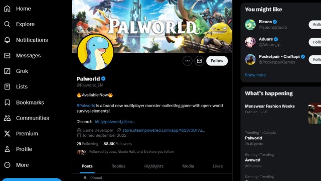 Palworld Twitter Account
