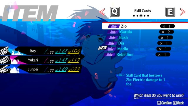 Persona 3 Reload Skill Cards Use