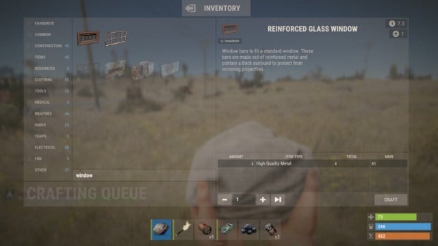 Rust Reinforced Glass Window Crafting