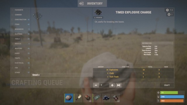 Rust Time Explosive Charges Crafting