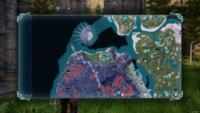 Palworld screenshot of the ruined fortress city settlement location on the world map