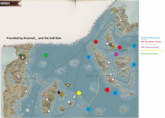 Ghost Ship Locations in Skull and Bones on the Map by Kruemel_. and the SnB Rats