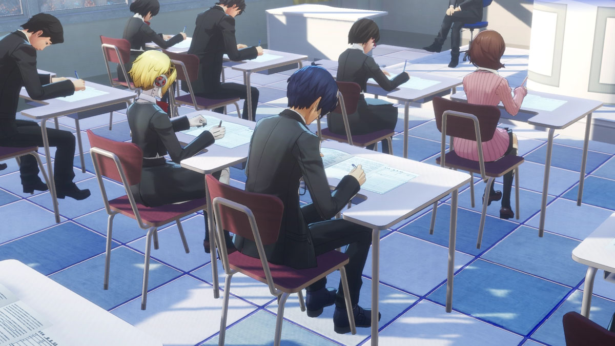 Persona 3 Reload October Tests Answers Sitting in Classroom