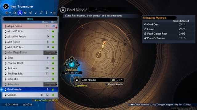 Screenshot of Gold Needle in Final Fantasy 7 Rebirth.
