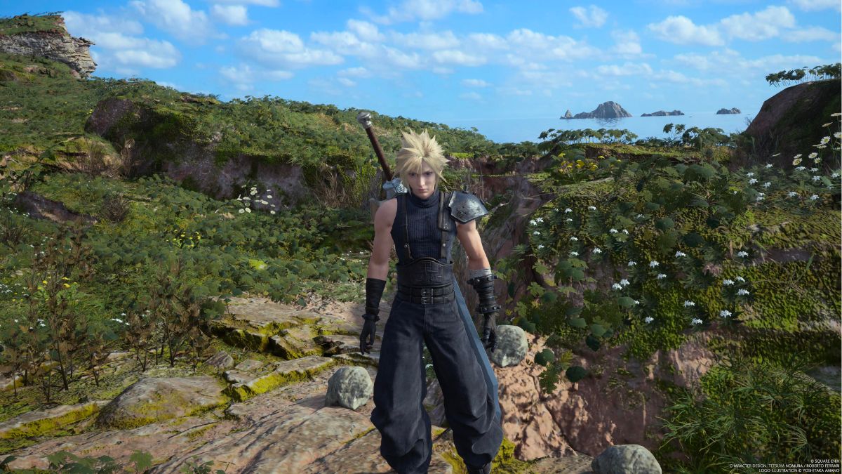 Screenshot of Cloud in Final Fantasy 7 Rebirth.
