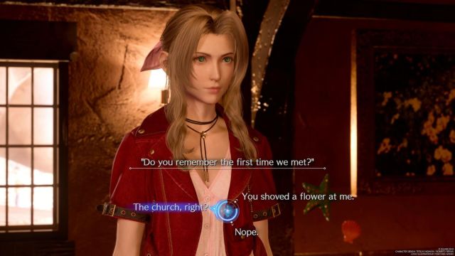 Screenshot of Aerith in Final Fantasy 7 Rebirth.