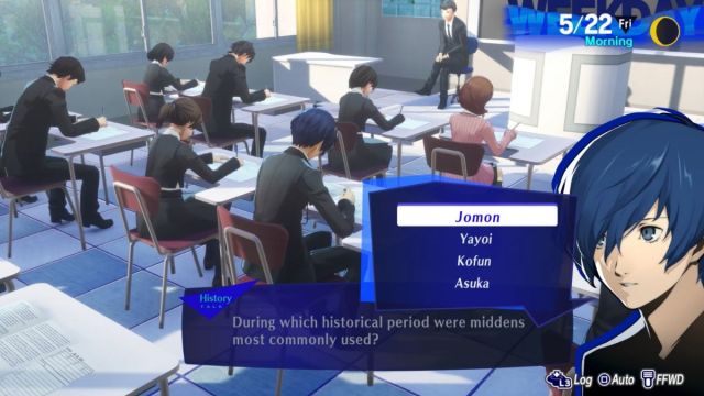 Screenshot of the middens midterms answer in Persona 3 Reload.