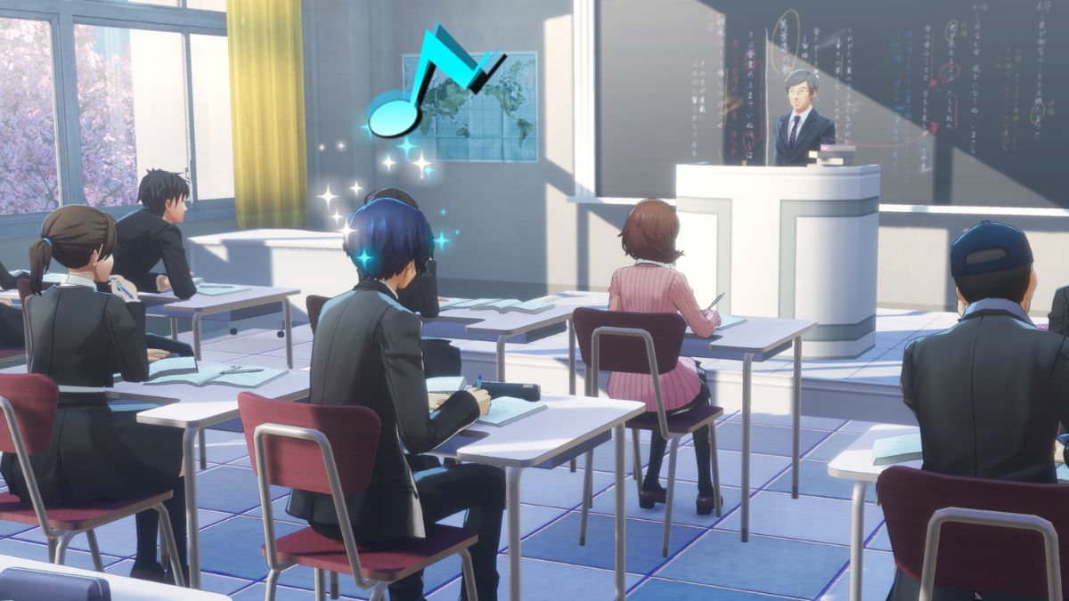 Screenshot of answering classroom question in Persona 3 Reload.