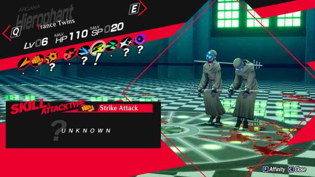 Persona 3 Reload trance twins affinity and weakness