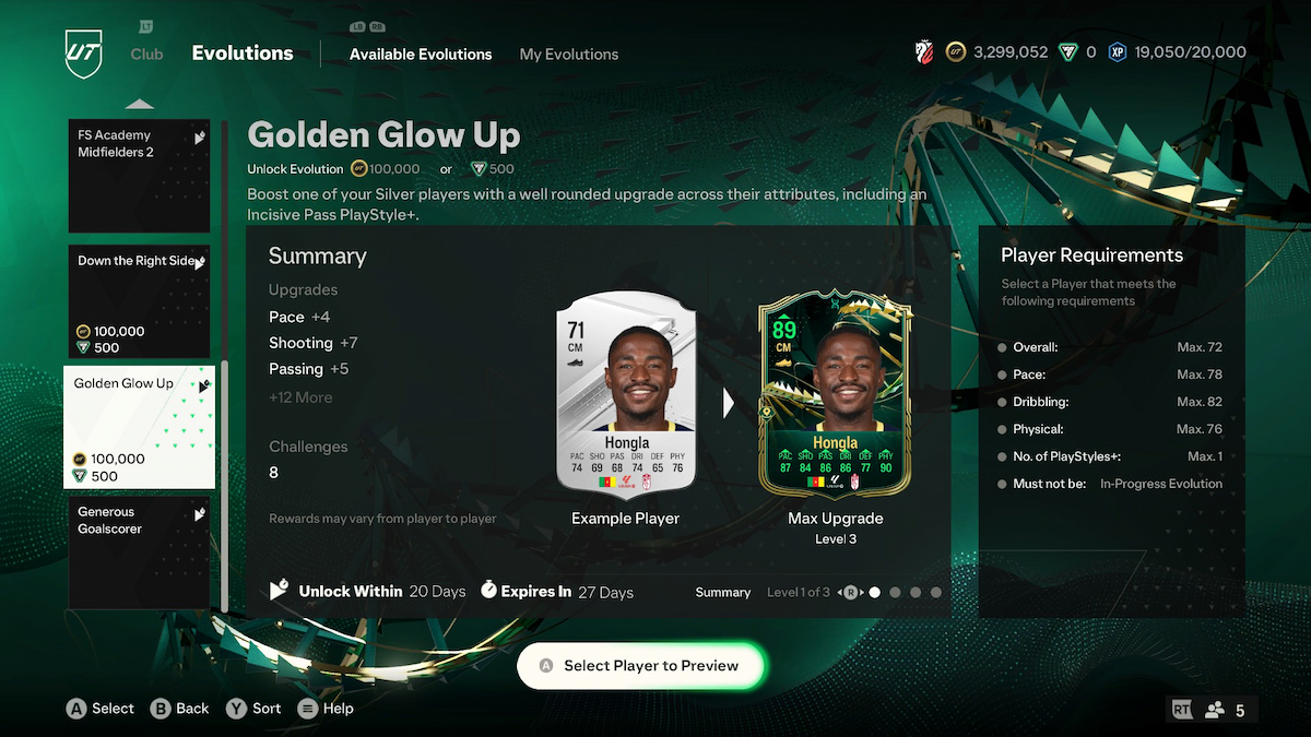 EA FC 24 Golden Glow Up Evolution guide