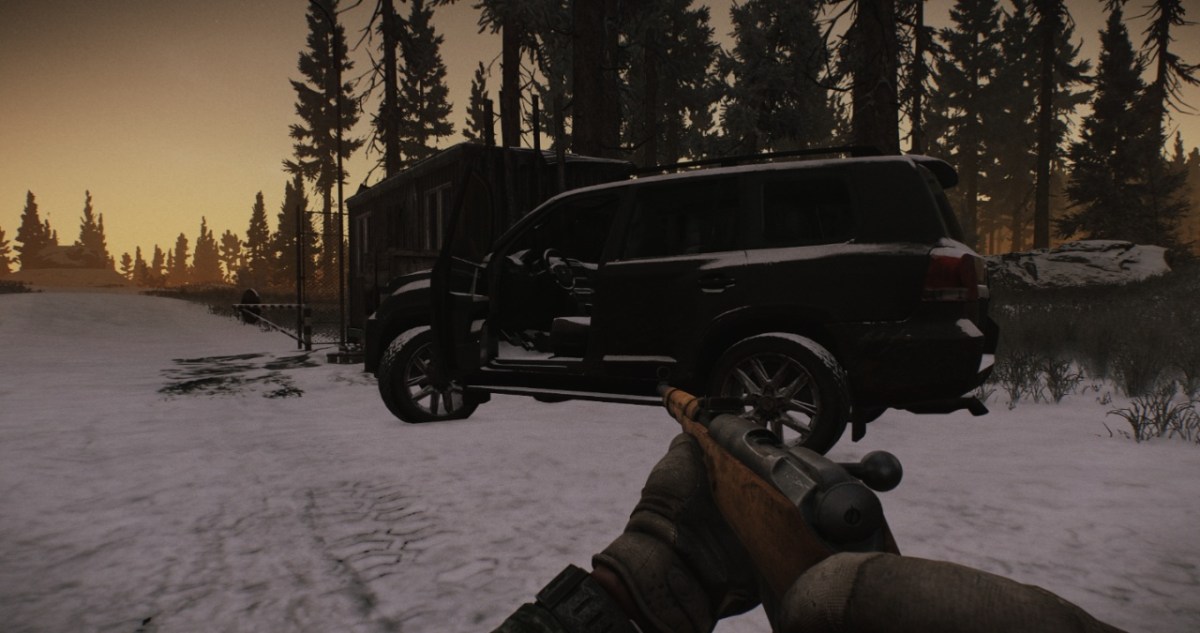 Escape From Tarkov Black SUV on Woods
