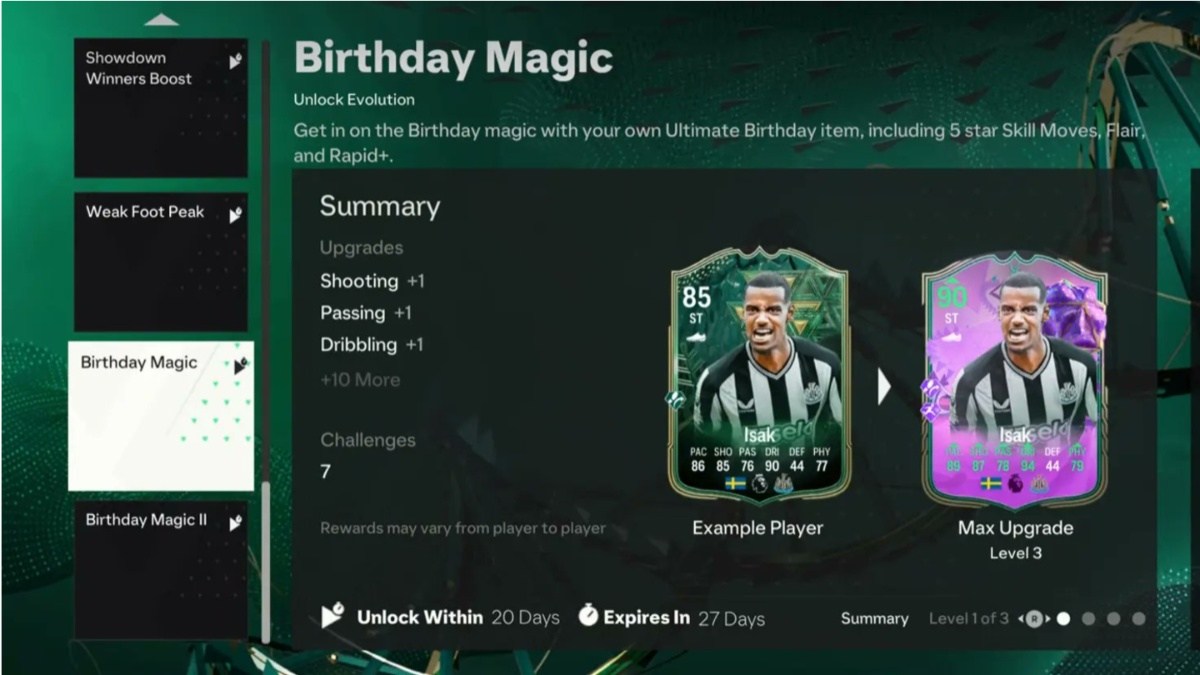Magic Evolution EA FC 24 Birthday Magic Evolution: All Requirements, Upgrades, Best ...