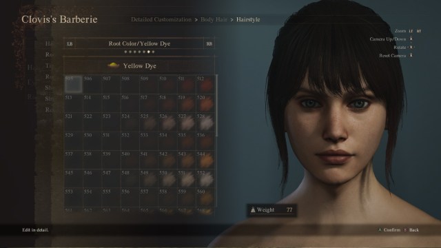 Hair Color selection in Dragon's Dogma 2