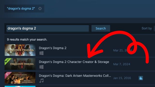 Screenshot of Dragon's Dogma 2 Character Creator & Storage on Steam.
