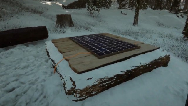 Screenshot of Solar Panel on a wooden platform in Sons of the Forest.