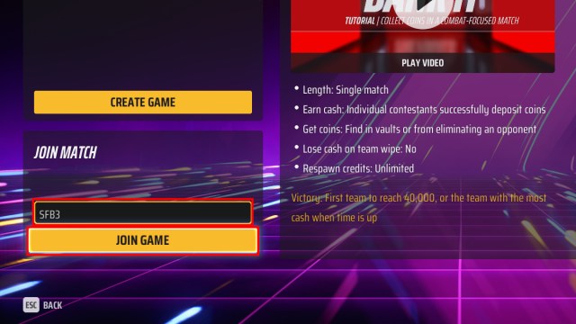 Screenshot of Private Match menu in The Finals.