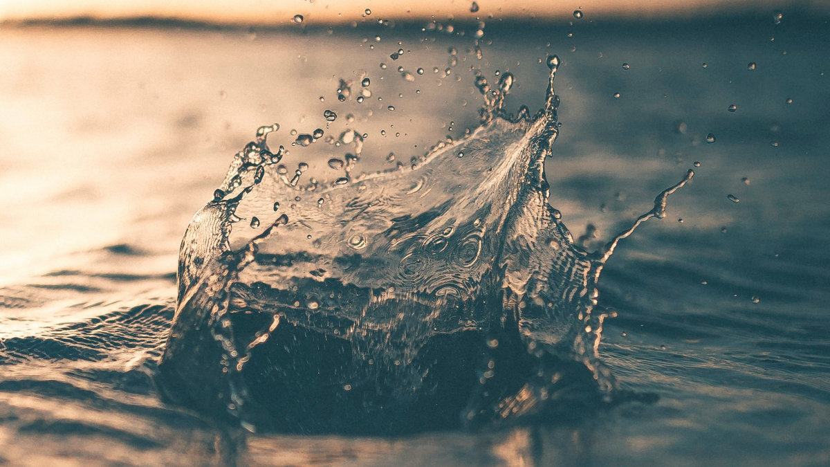A photograph of a splash of water.