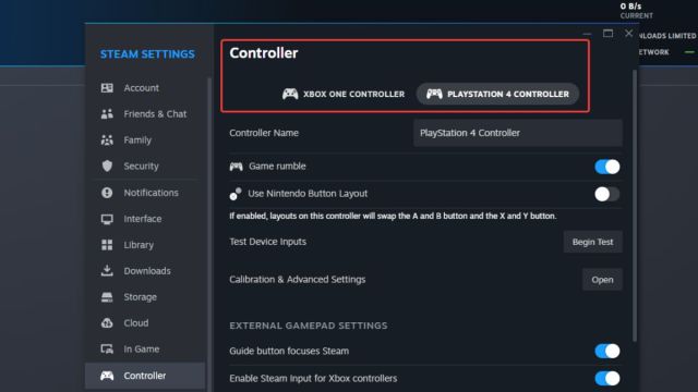 Detected Controller in Steam Client