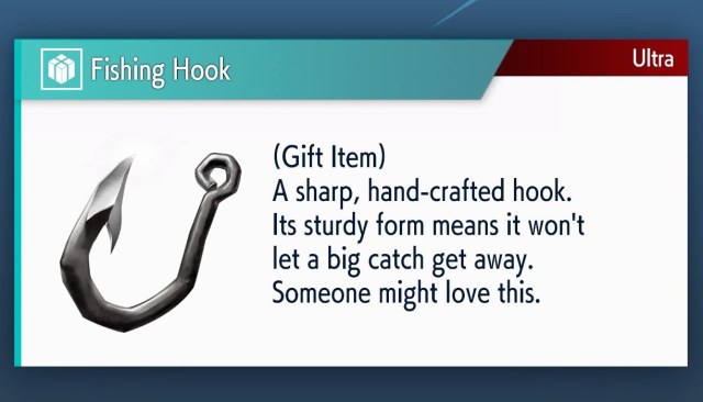 A Street Fighter 6 screenshot of the Fishing Hook gift item.