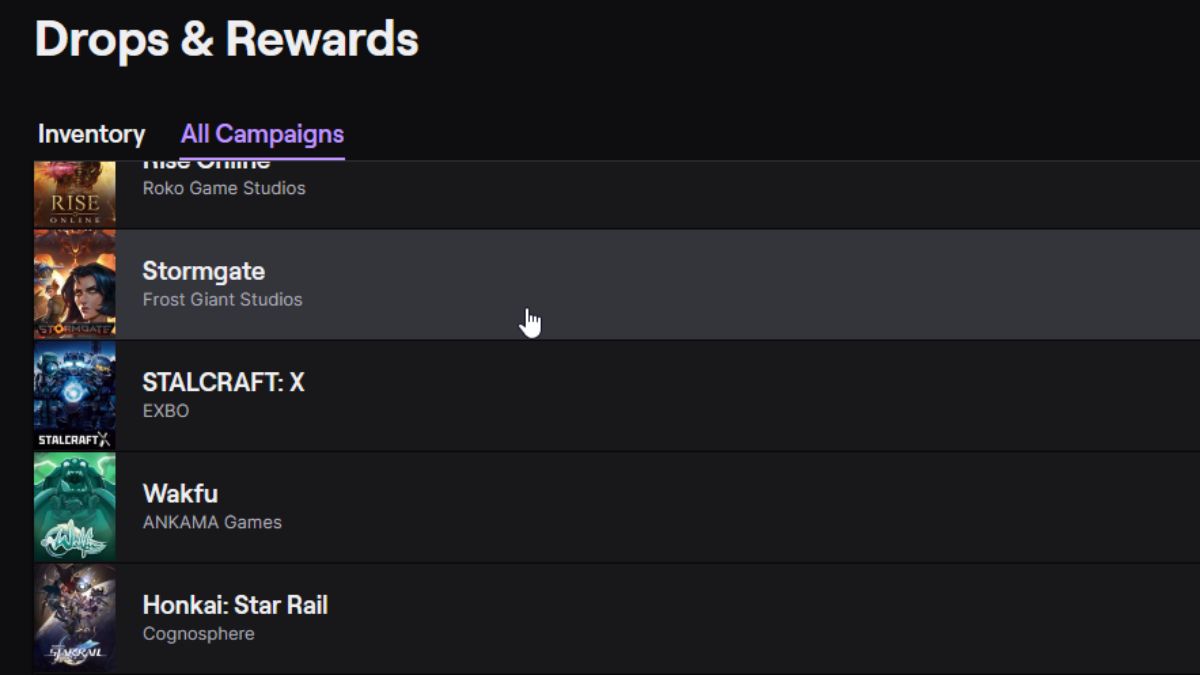 Как получить Twitch Drops для Stormgate