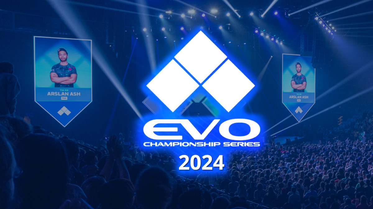An image of the EVO logo with a background of the EVO 2024 competition.