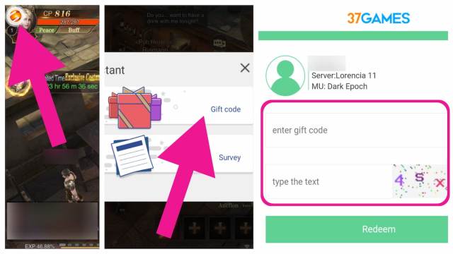 How to redeem codes in MU: Dark Epoch