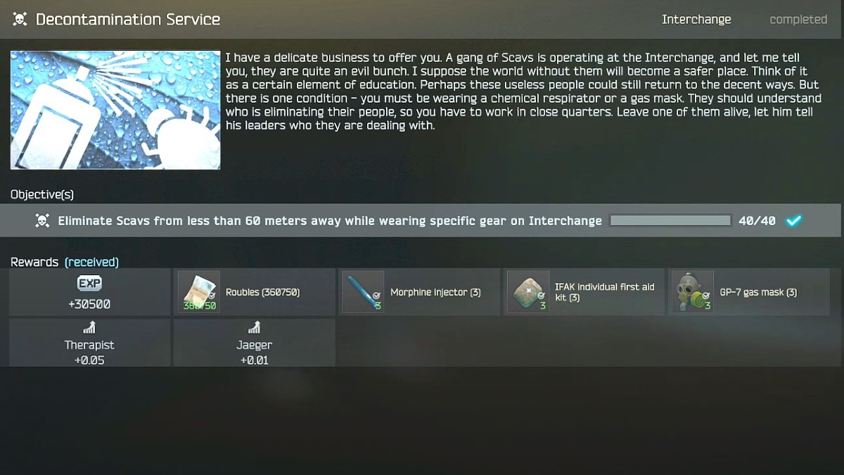 Cómo finalizar el servicio de descontaminación en Escape from Tarkov