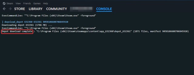 Depot Download Complete
