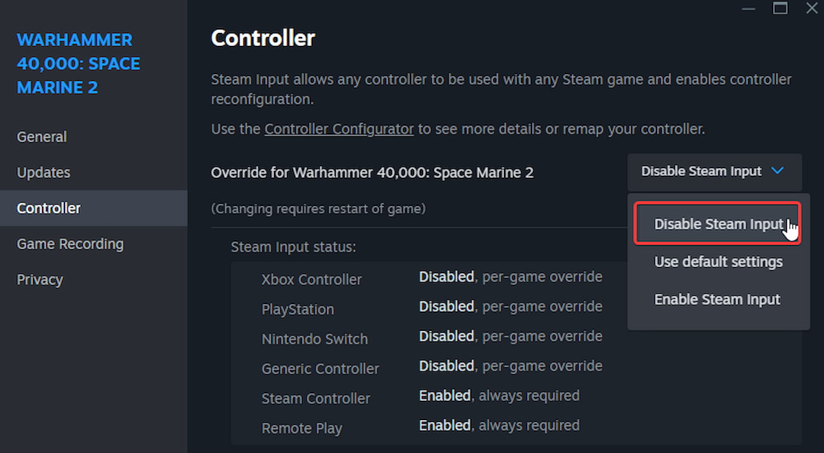 How to Fix the Warhammer 40K Space Marine 2 Controller Issues on PC