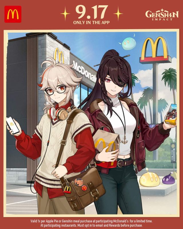 Kazuha and Beidou Genshin Impact × McDonald's