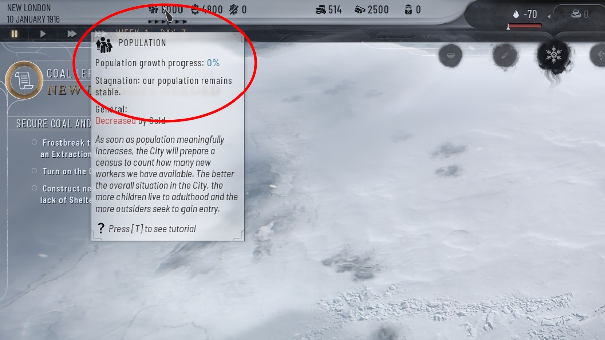 Cómo aumentar la fuerza laboral y la población en Frostpunk 2
