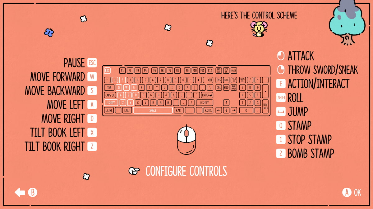 Controles completos de The Plucky Squire para PC y mando