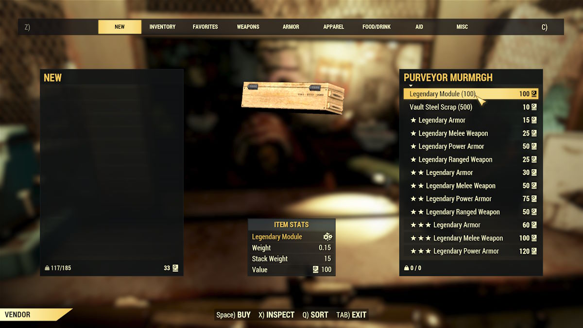 Как получить легендарные модули в Fallout 76