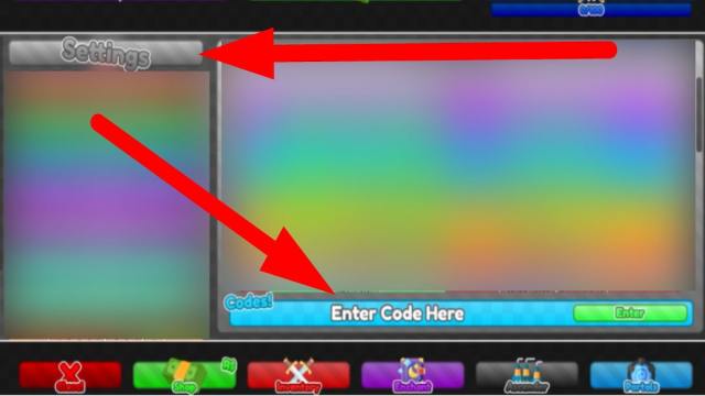 How to redeem codes in Sword Factory GUI, step 1