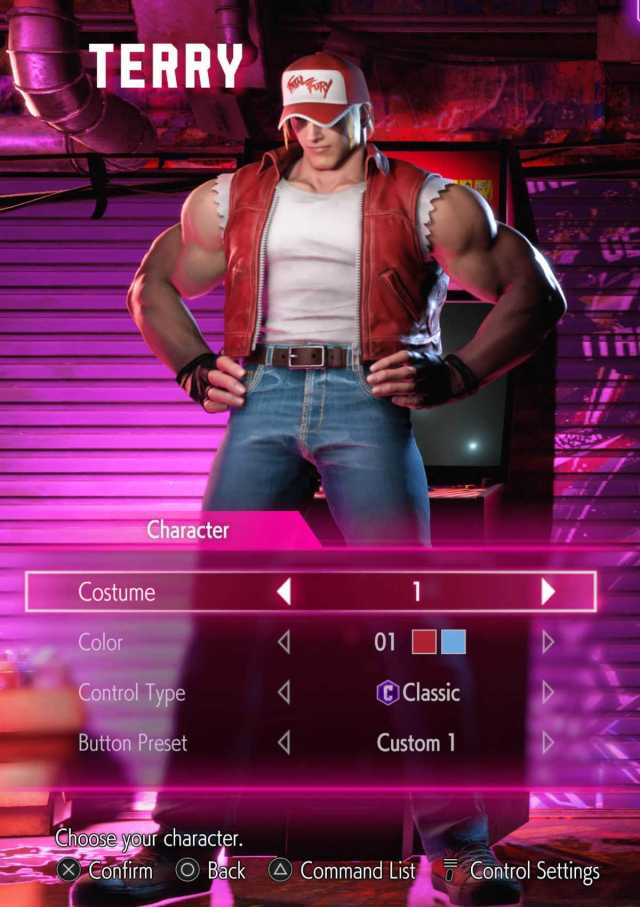 A screenshot of Terry's Outfit 1 in Street Fighter 6.